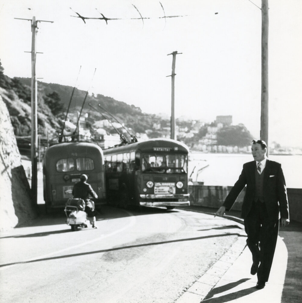 Trolley buses on Carlson Gore Road