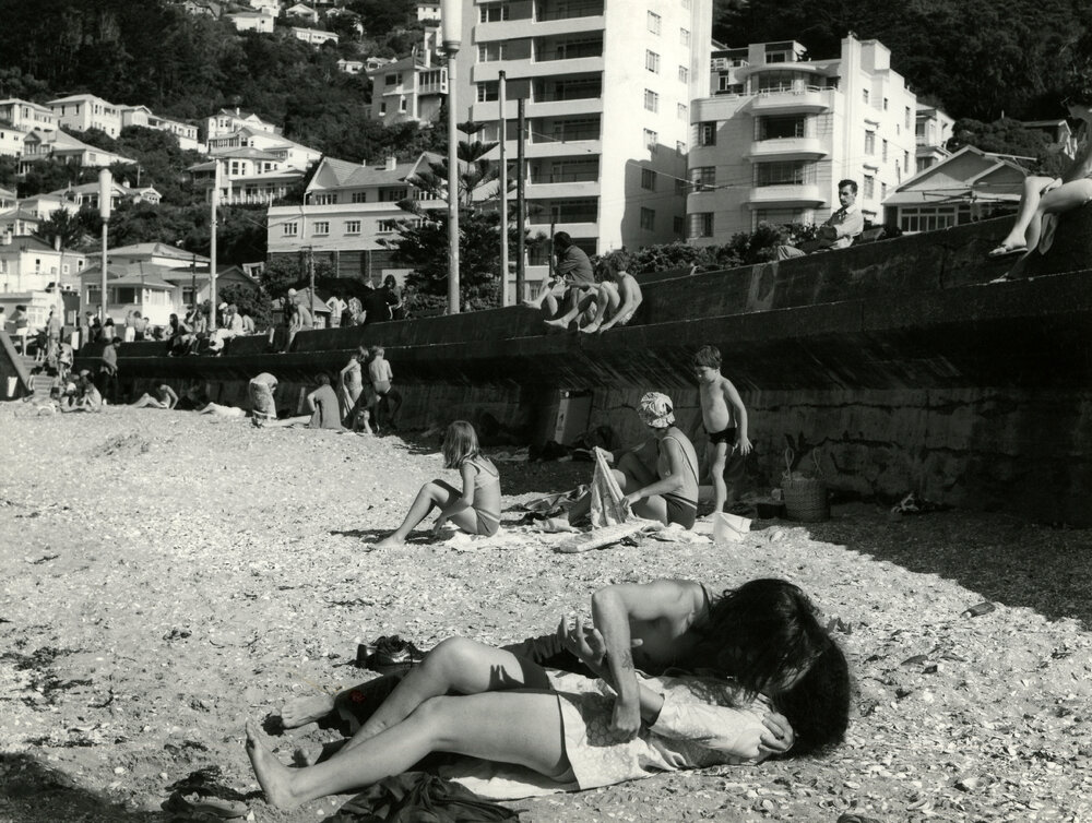 'Sun bathing' on Oriental Bay beach