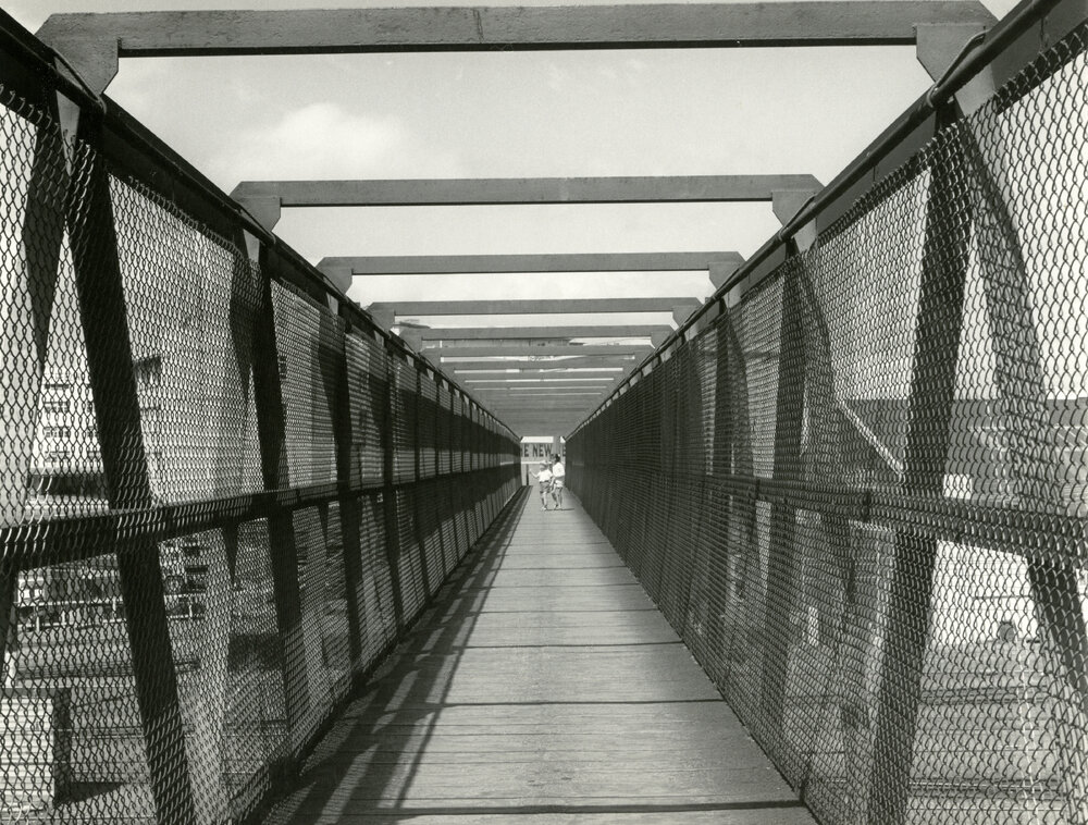 Pedestrian bridge crossing the Wellington railyards