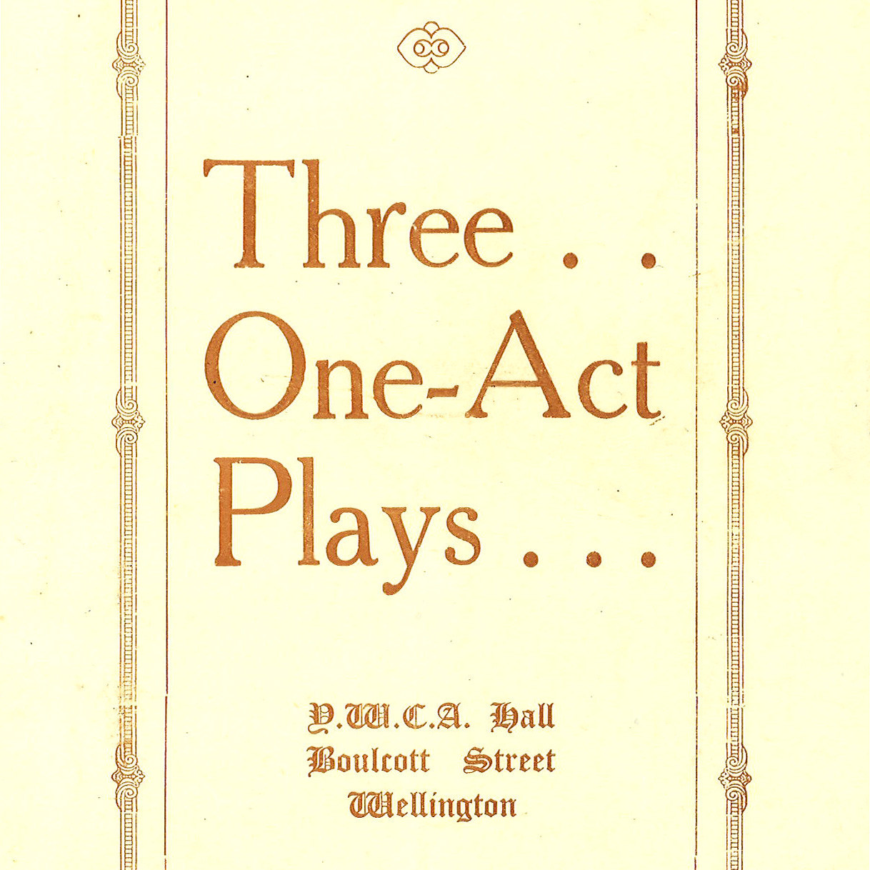 The National Repertory Theatre Society: Three One-Act Plays