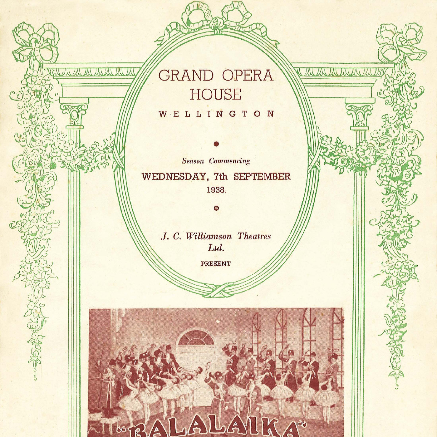 Grand Opera House Wellington: Season commencing Wednesday 7th September