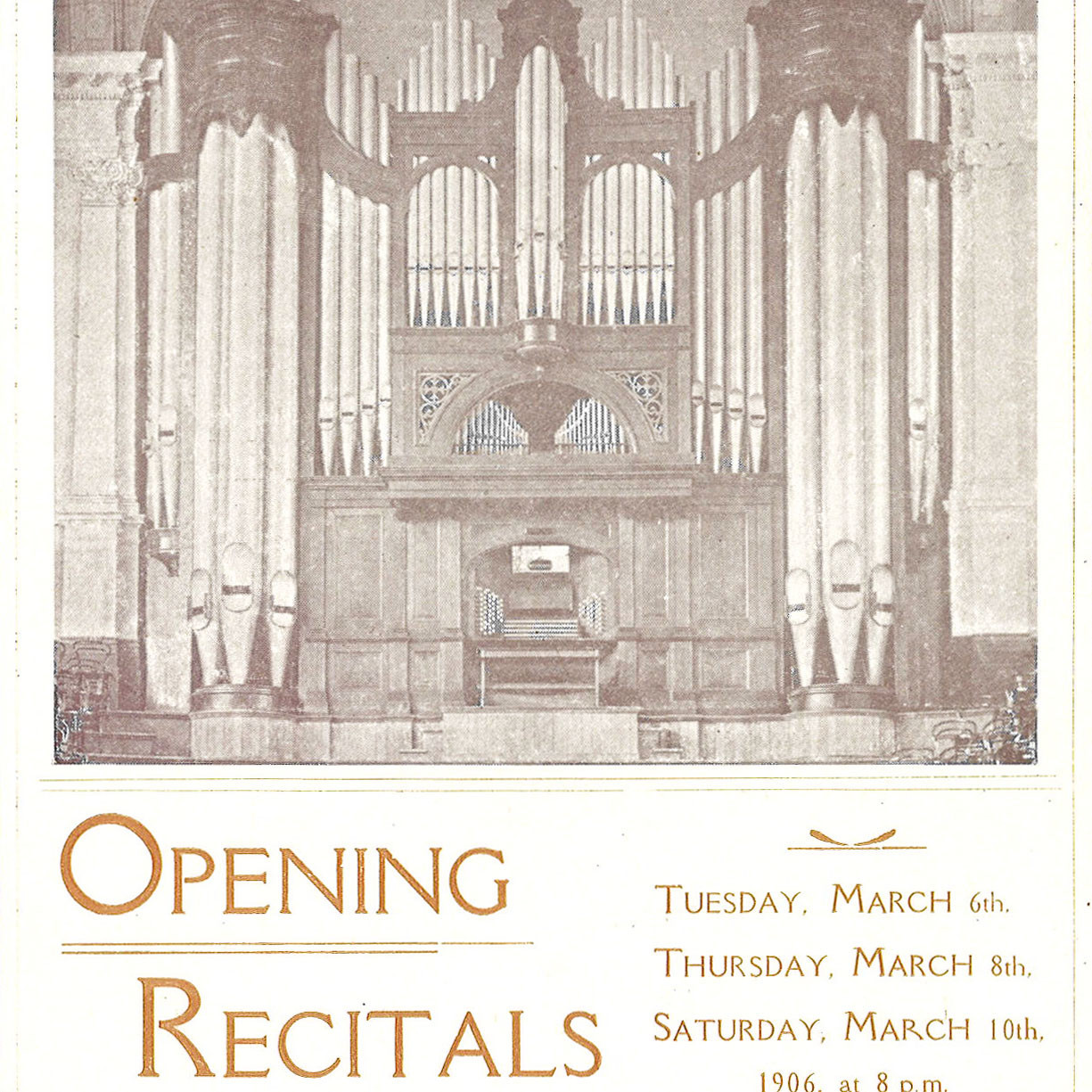 The Town Hall Grand Organ: Opening Recitals