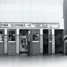Telephone booths at Wellington Station