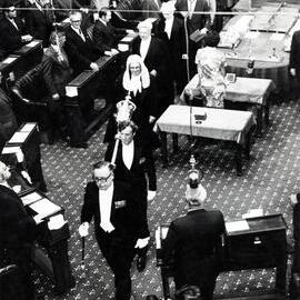 Speaker being led from Parliament