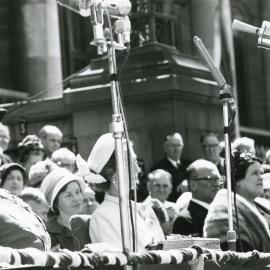 Sir Bernard Fergusson outside Parliament