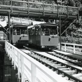 Cable cars cross at 'Talavera', Everton Terrace