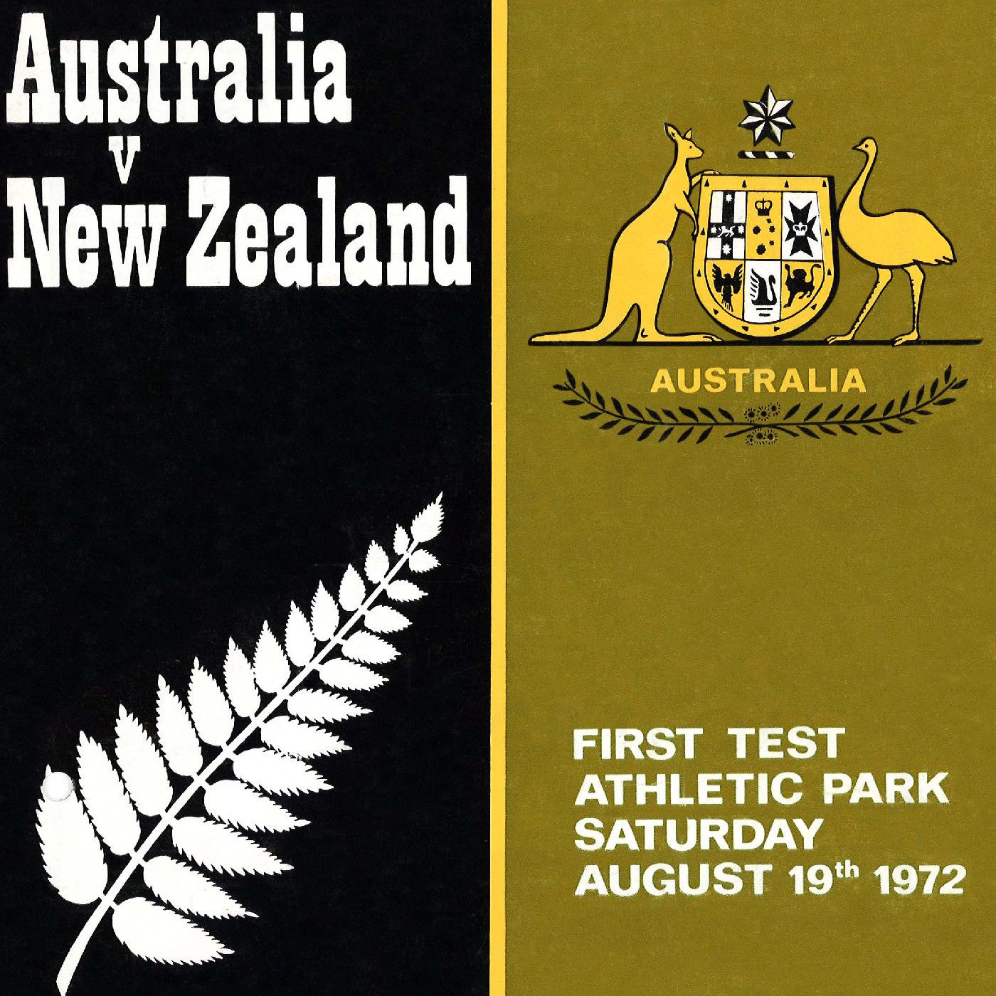 Australia v. New Zealand: Athletic Park, 1968