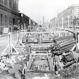 Installation of telephone lines, Jervois Quay