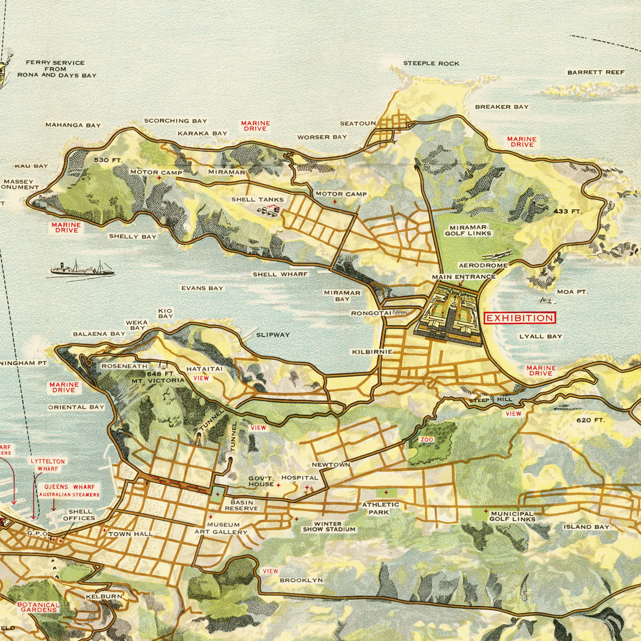 Shell Map of Wellington City (c. 1939)