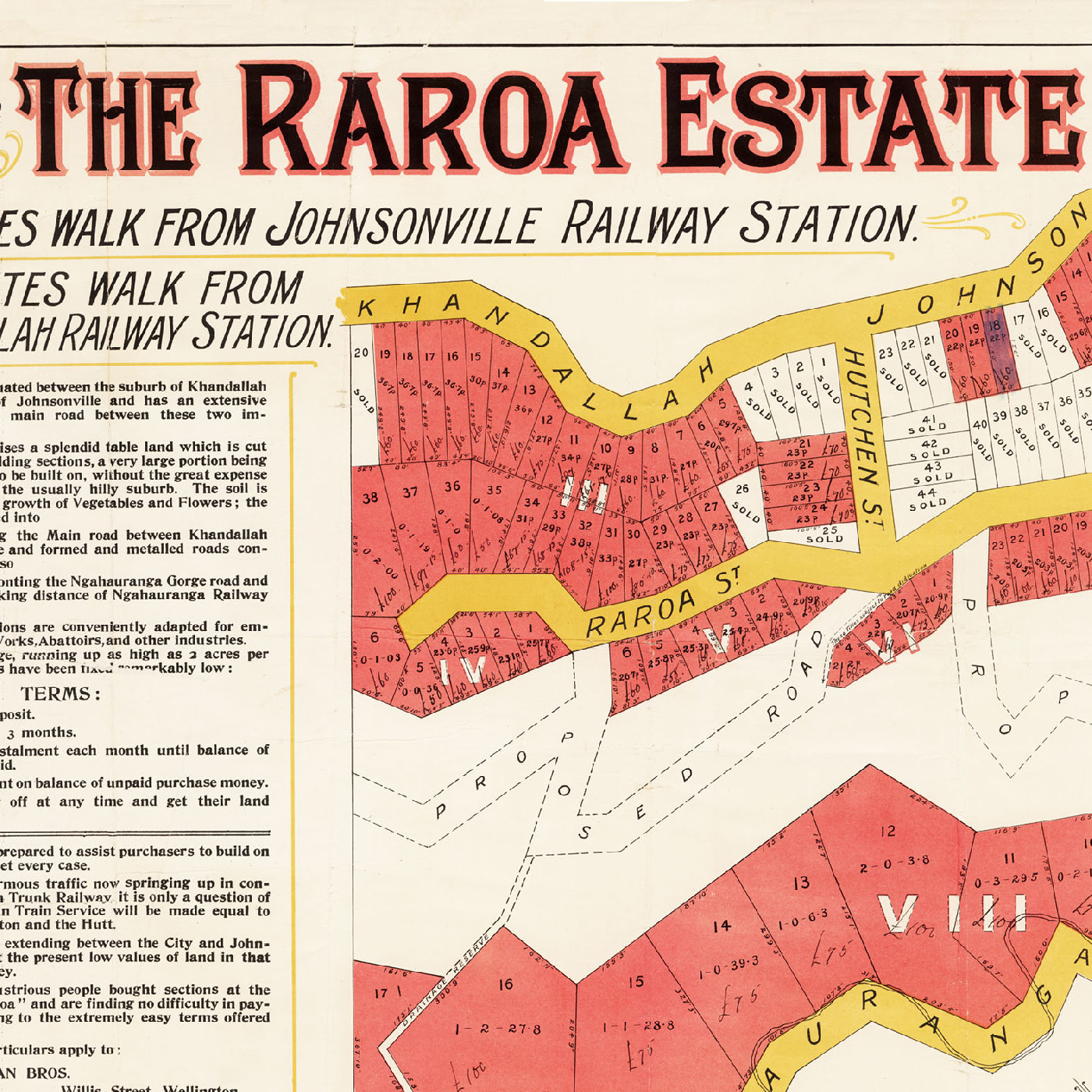 Raroa subdivision plan (1909)