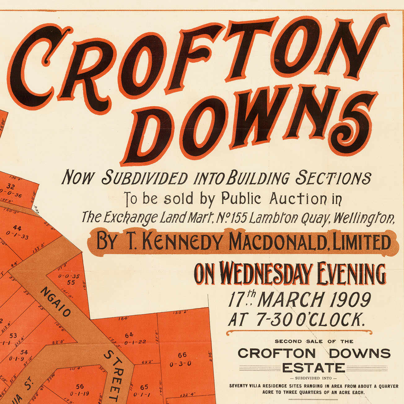 "Crofton Downs" [Ngaio] Subdivision Plan (1909)