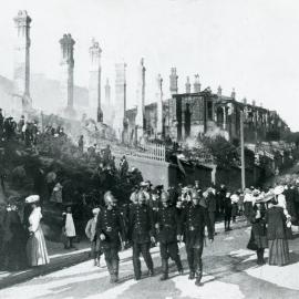 Aftermath of a fire in Mein Street, 1906