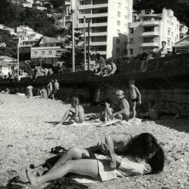 'Sun bathing' on Oriental Bay beach