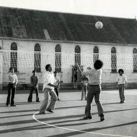 Playing volleyball at Sacred Heart School, Petone