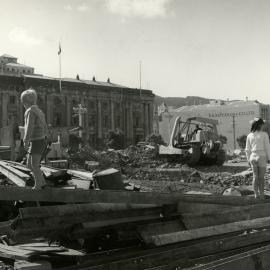 Demolition of the former tramways power station, Wakefield Street