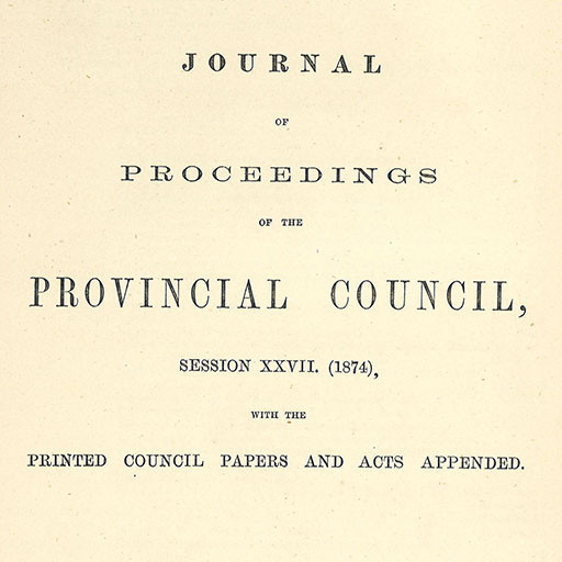 Wellington Provincial Council Proceedings, Session 27 (1874)