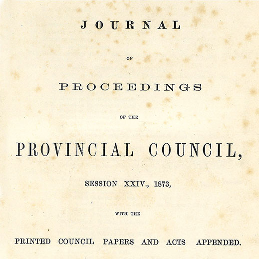 Wellington Provincial Council Proceedings, Session 24 (1873)