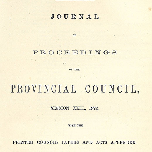 Wellington Provincial Council Proceedings, Sessions 22 & 23 (1872)