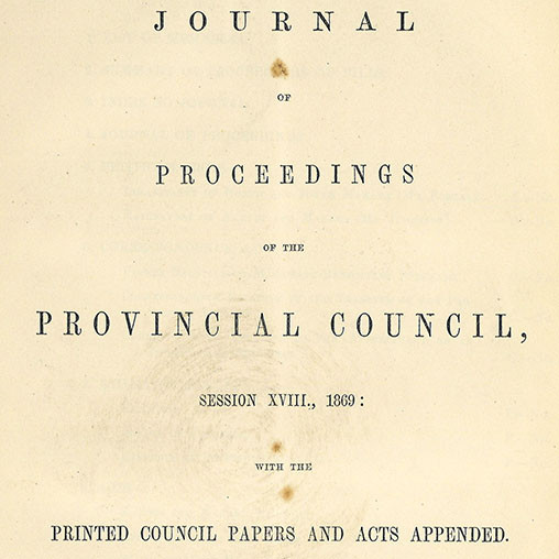 Wellington Provincial Council Proceedings, Session 18 (1869)