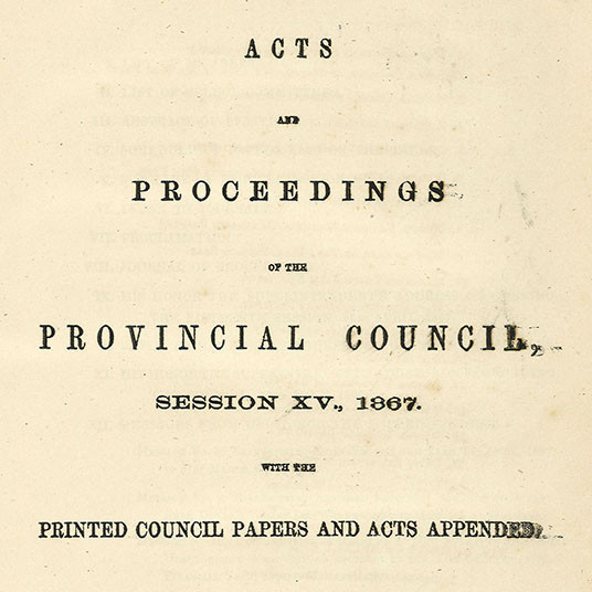 Wellington Provincial Council Proceedings, Session 15 (1867)