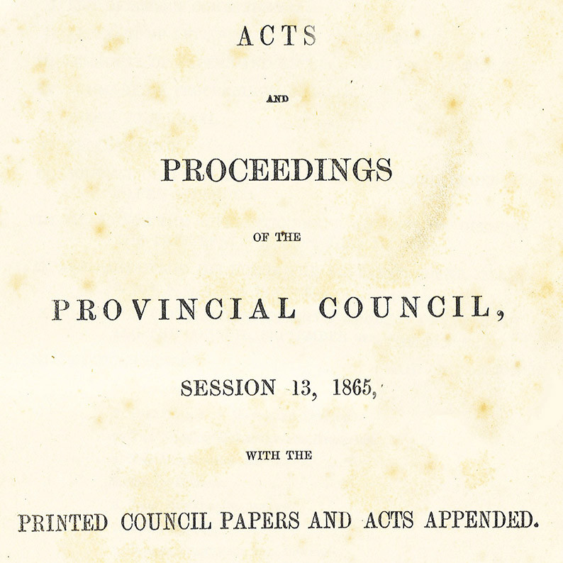 Wellington Provincial Council Proceedings, Session 13 (1865)