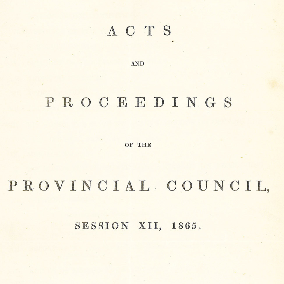 Wellington Provincial Council Proceedings, Session 12 (1865)