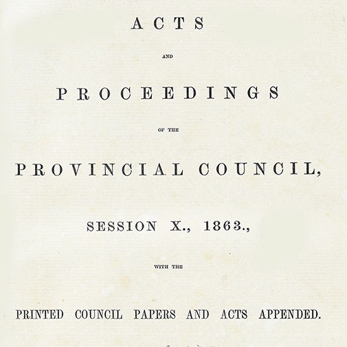 Wellington Provincial Council Proceedings, Session 10 (1863)