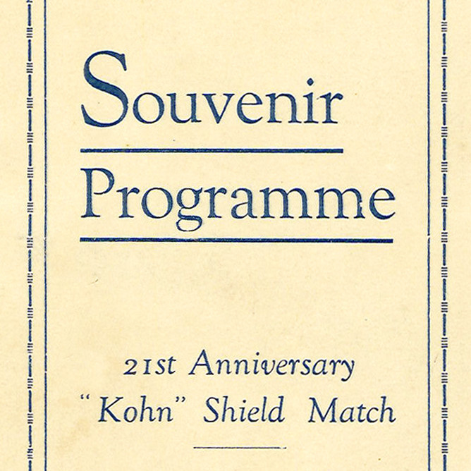 Souvenir Programme : 21st Anniversary Kohn Shield Match