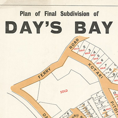 Plan of final subdivision of Day's Bay