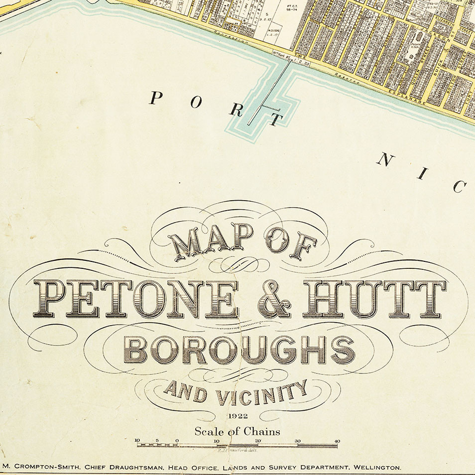 Map of Petone and Hutt Boroughs and vicinity (1922)