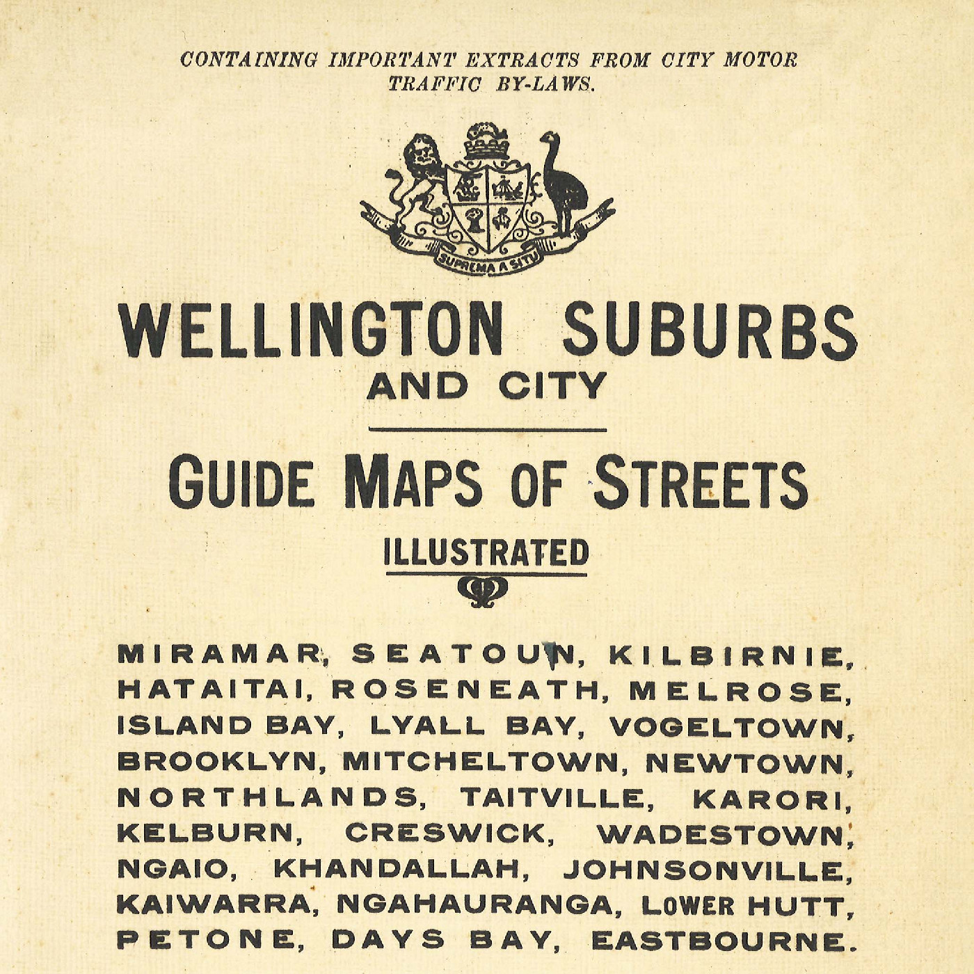Wellington Suburbs and City : Guide Maps of Streets