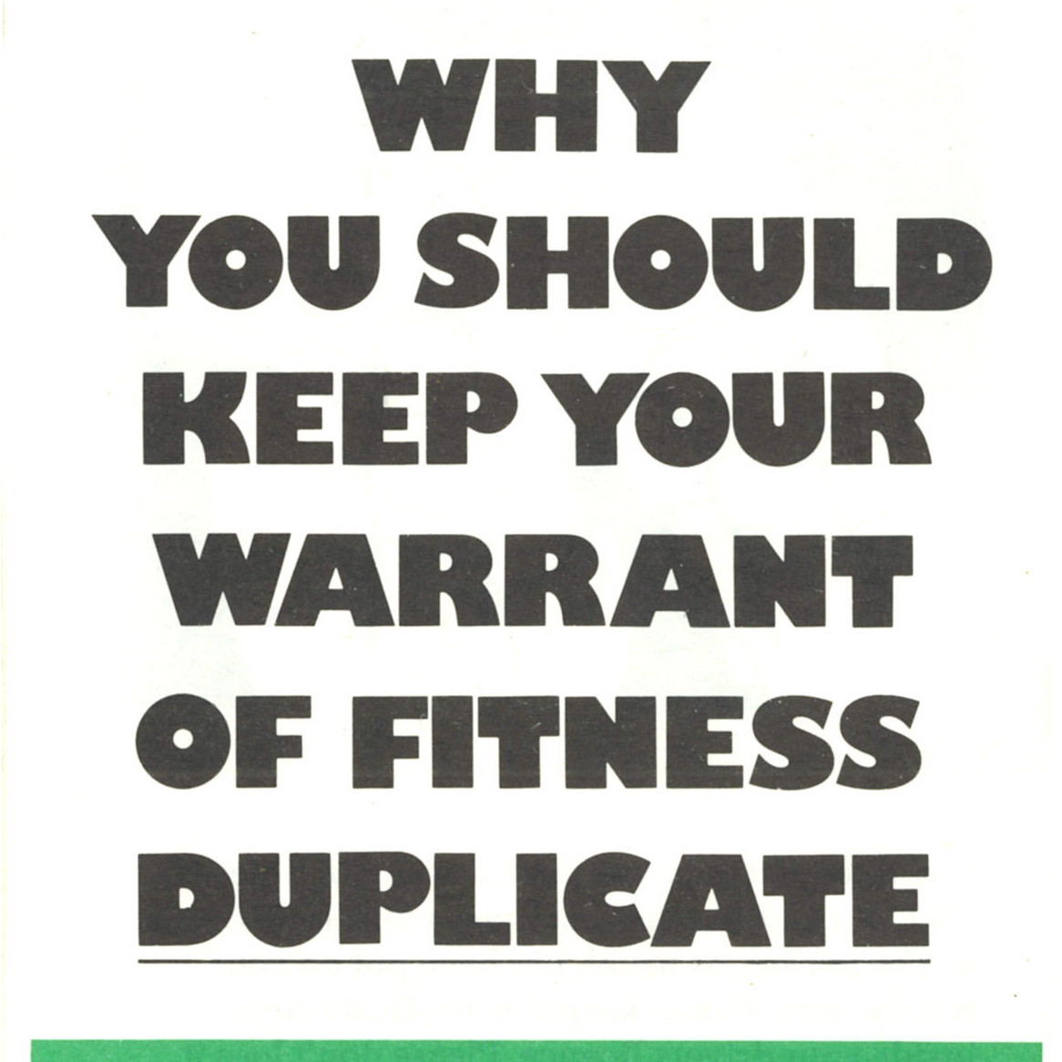Why You Should Keep Your Warrant of Fitness Duplicate