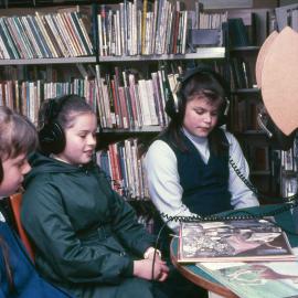Listening station at the library