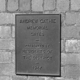 Plaque, Vogelmorn Bowling Club, Mornington