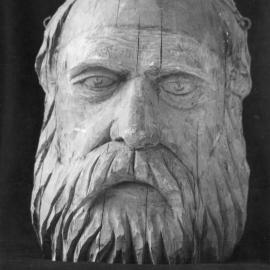 Carved head from the former Albert Hotel