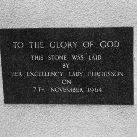 Foundation stone for Nurses Chapel, Wellington Hospital, Newtown