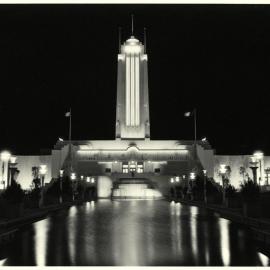 Tower and reflecting pool at the Centennial Exhibition.