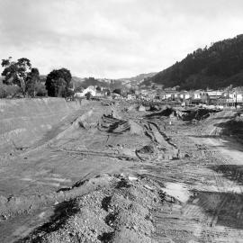 Thorndon motorway trench being excavated