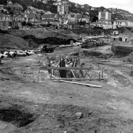 Thorndon motorway trench being excavated
