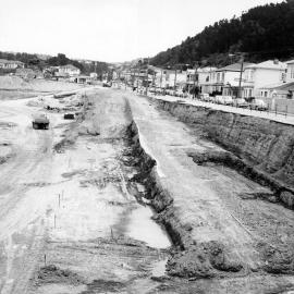 Thorndon motorway trench being excavated