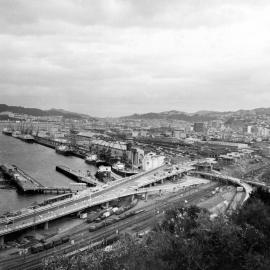 Aotea Quay, wharves and railway yards