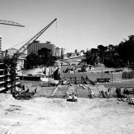 Bowen Street motorway overpass under construction