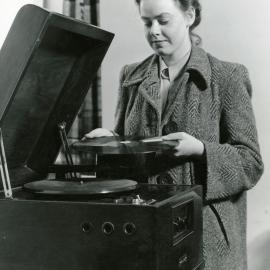 Miss Lomas in the Record Room, Wellington Central Public Library
