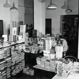 Processing new books, Wellington Central Public Library