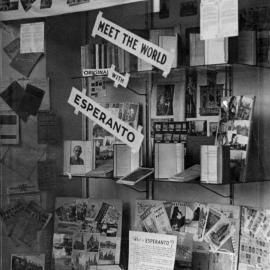 Esperanto Society display, Wellington Central Public Library