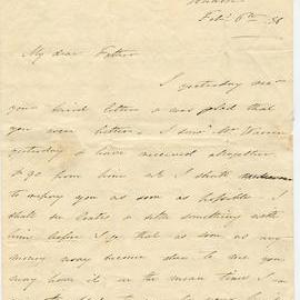 Letter from Octavius Hadfield to his father, February 1838