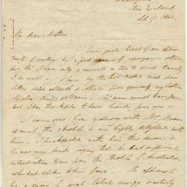 Letter from Octavius Hadfield to his mother, September 1842