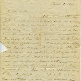 Letter from Octavius Hadfield to his father, March 1843