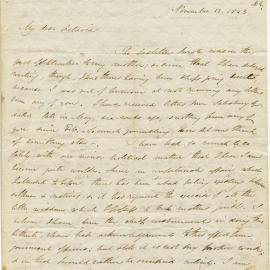 Letter from Octavius Hadfield to his sister Octavia, November 1843