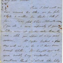 Letter from Octavius Hadfield to his mother, November 1856
